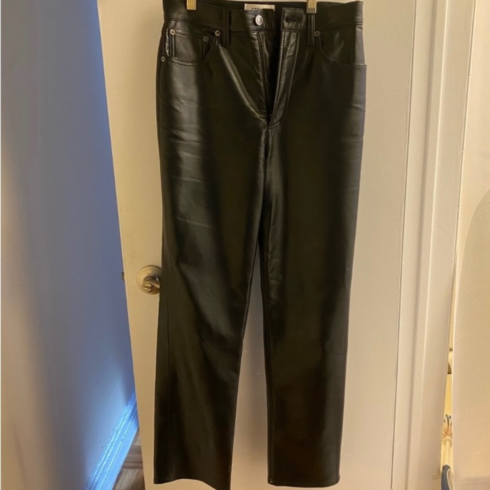 Agolde 90s Pinch Waist recycled leather pants in Detox